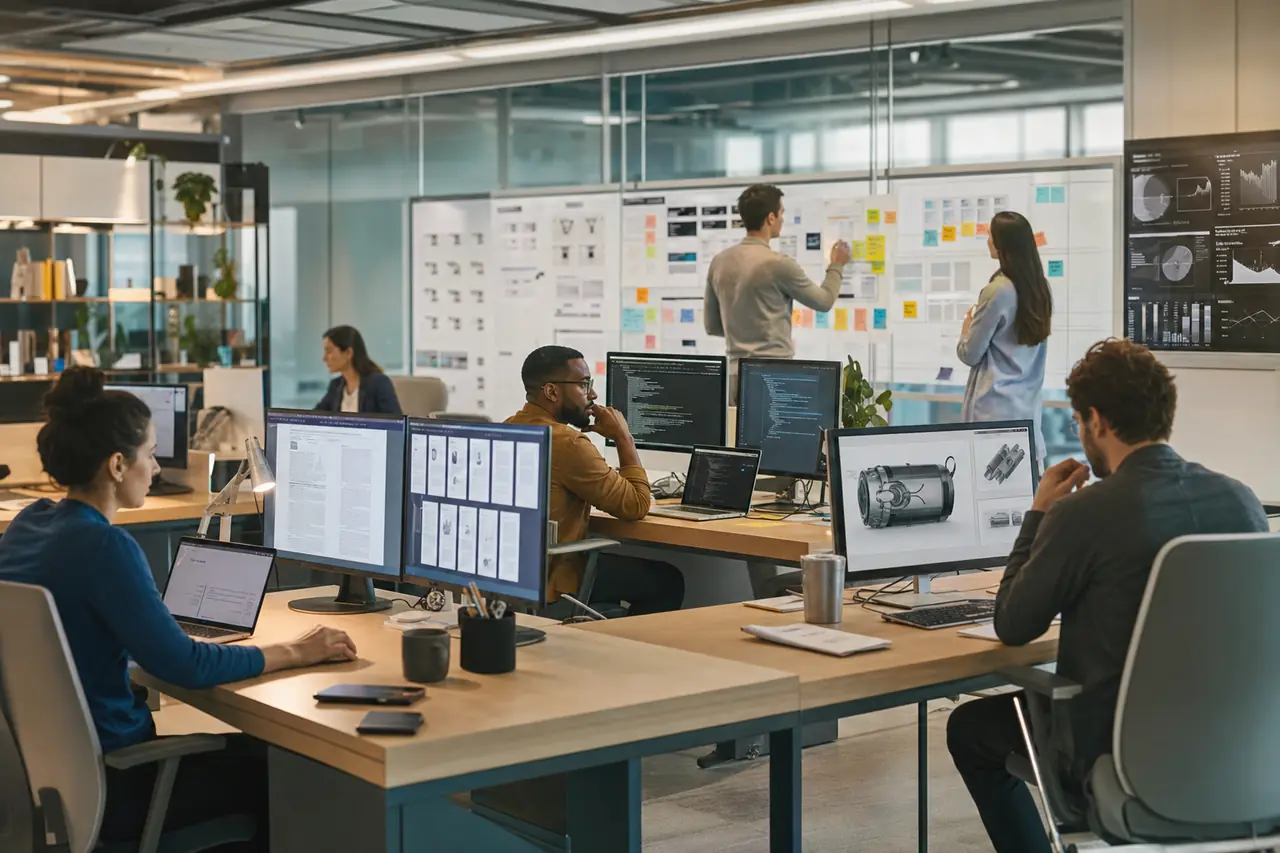 A cross-functional team using generative AI in enterprise document and product workflows