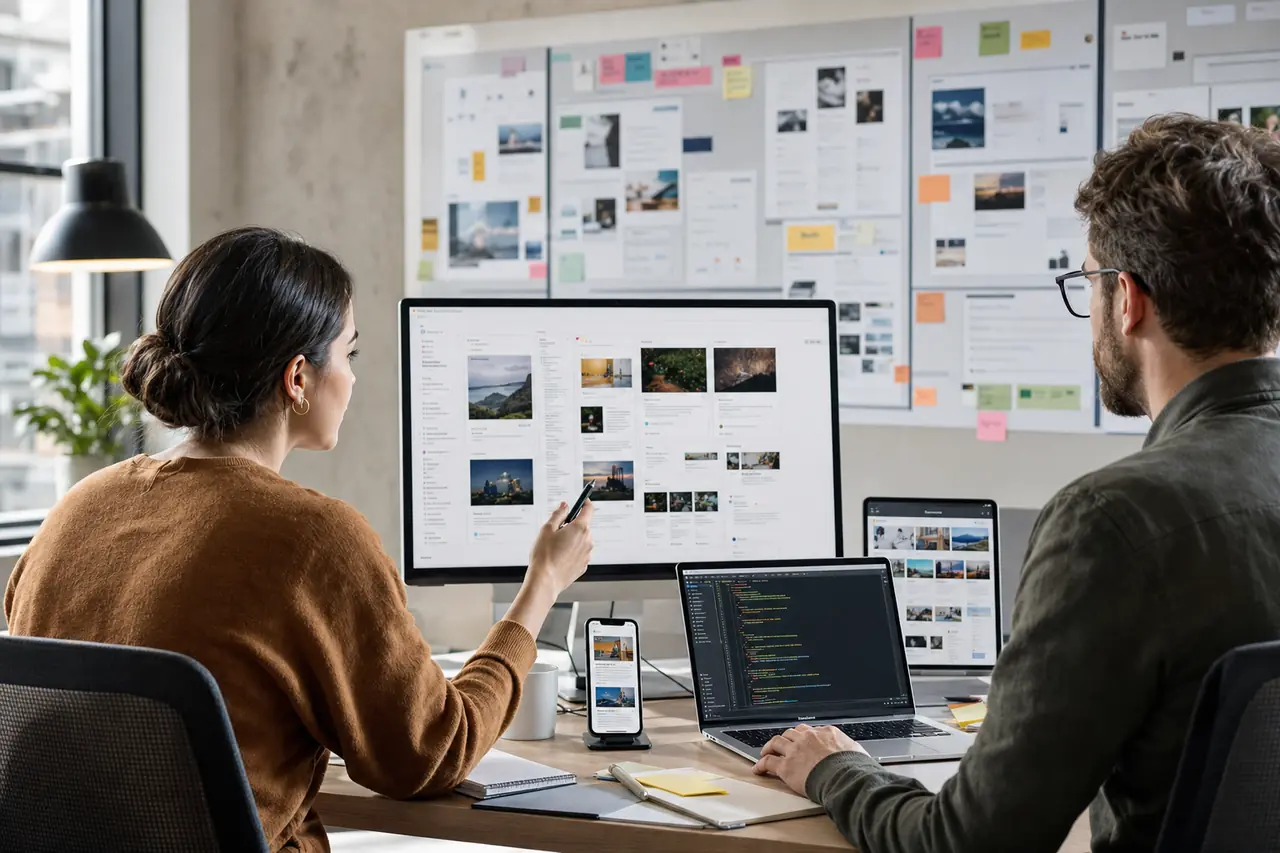 A content strategist and developer planning structured omnichannel content delivery