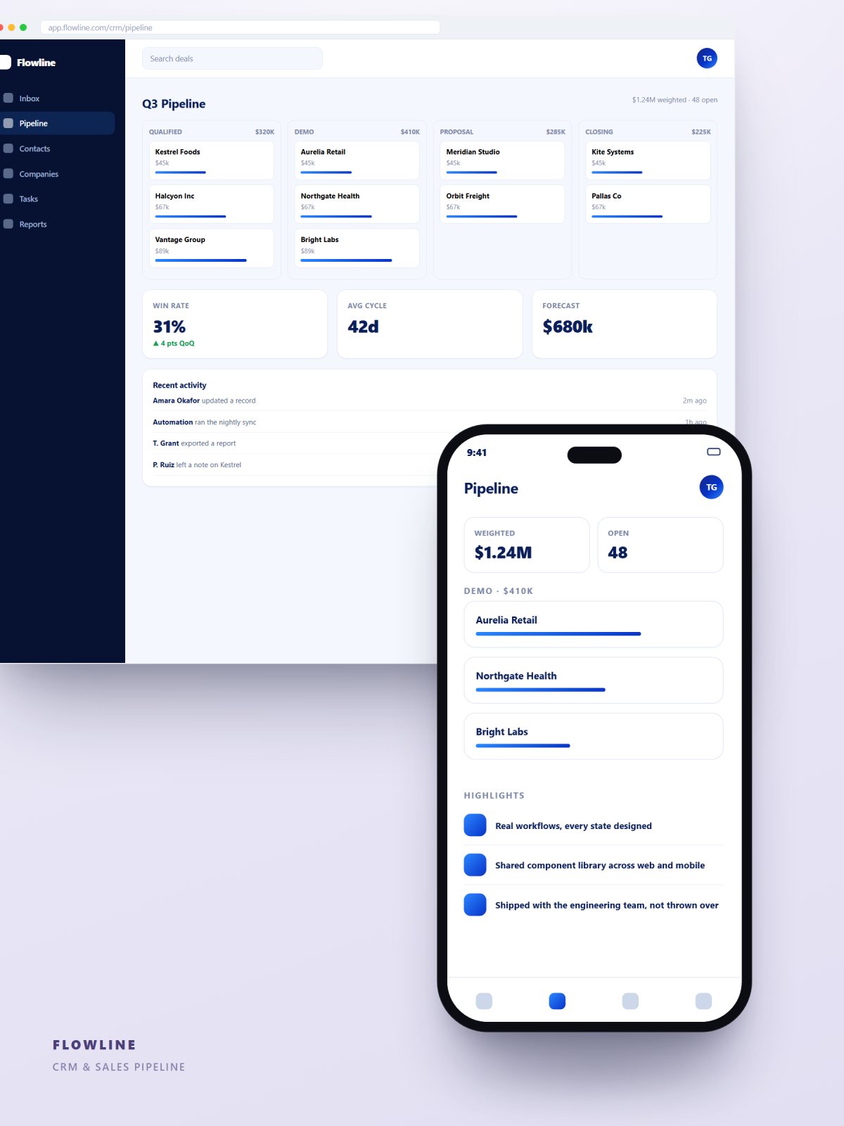 CRM sales pipeline application