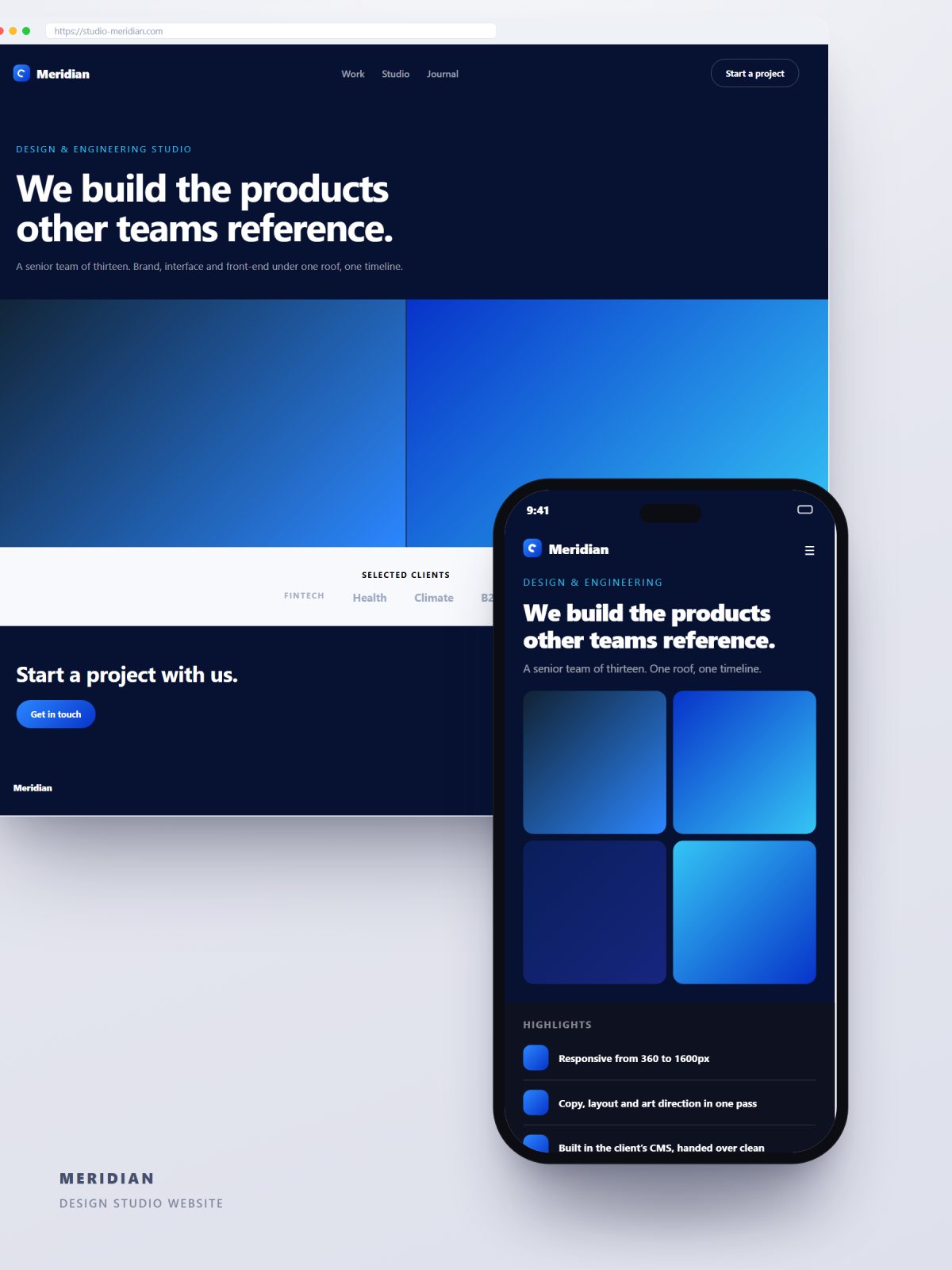 Creative studio agency website design